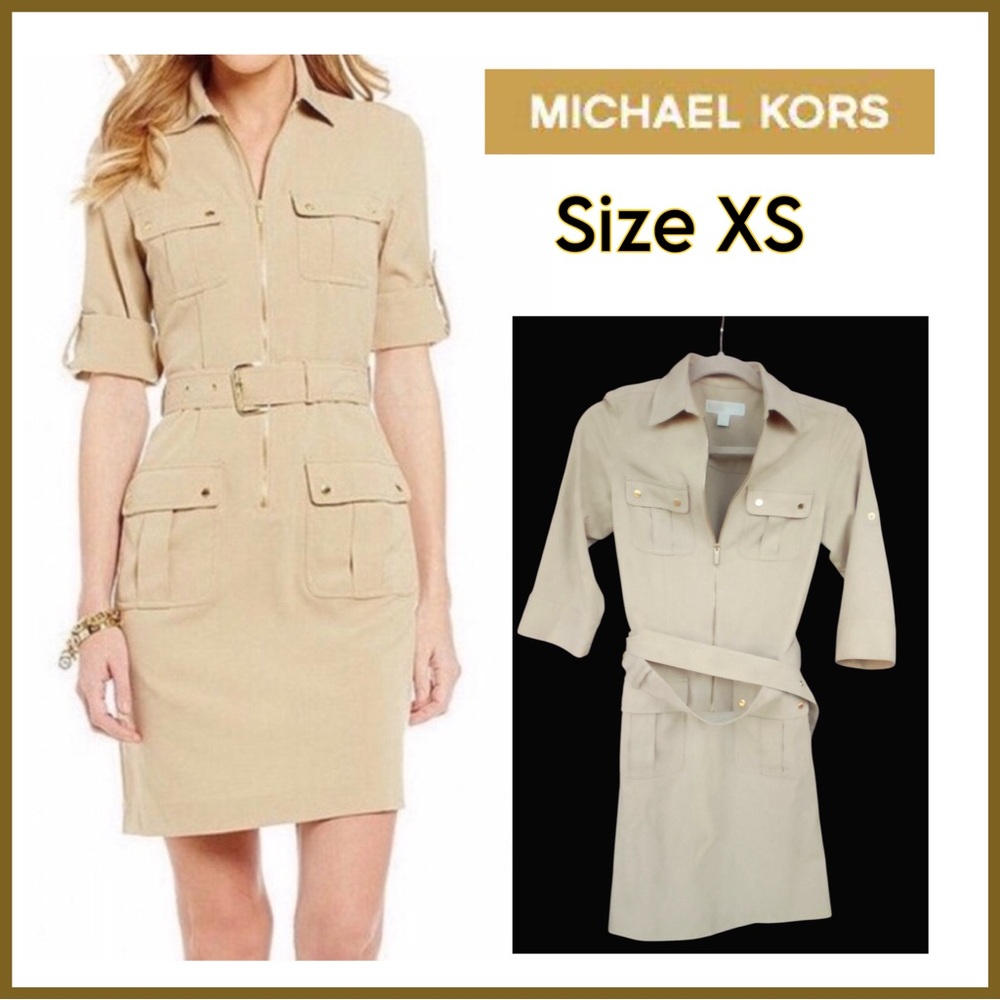 Michael Kors Women's Beige Belted Utility Dress
